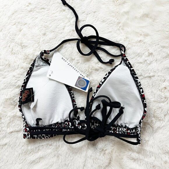 University of Louisville Cardinals Red Black White Cheetah Print Bikini‎ Top NWT - Picture 3 of 4